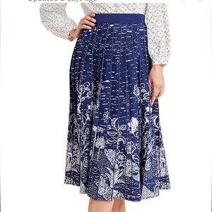 Anthropologie Haven Pleated Print  Skirt Size S NWT